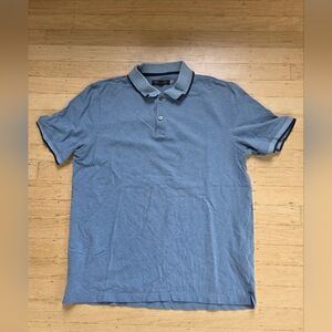 Banana Republic Blue Performance Pique Cotton/Spandex Polo Size M